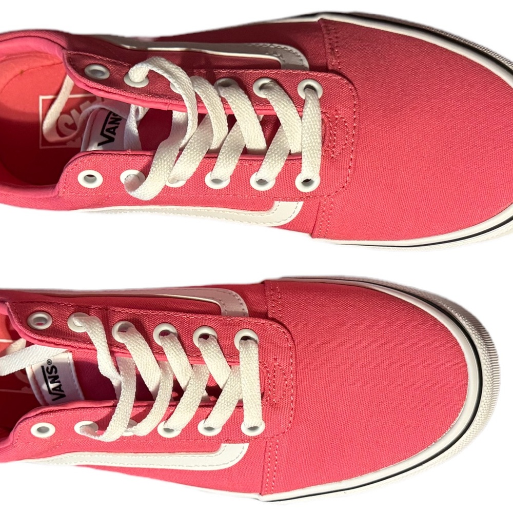 Vans Pink Canvas Sneakers with White Soles